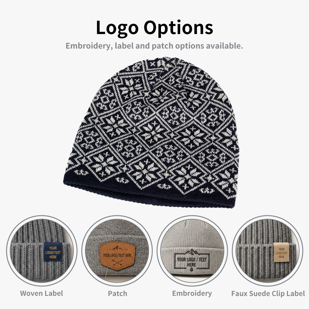 Nordic Mosaic Skull Beanie