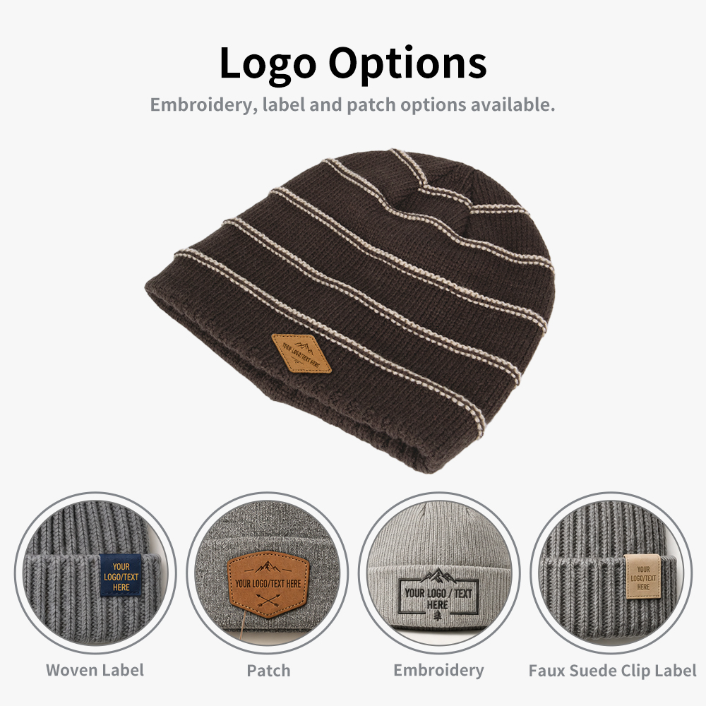 Contrast Trackline Skull Beanie