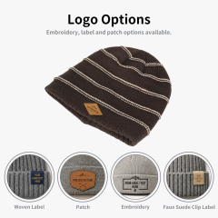 Contrast Trackline Skull Beanie