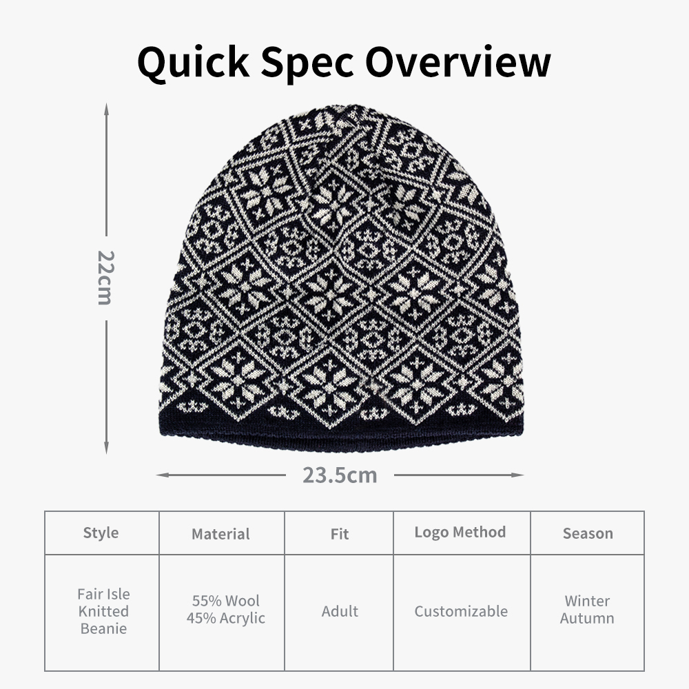 Nordic Mosaic Skull Beanie