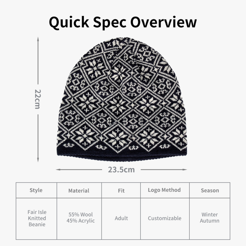 Nordic Mosaic Skull Beanie