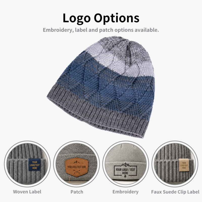 Gradient Cable Skull Beanie