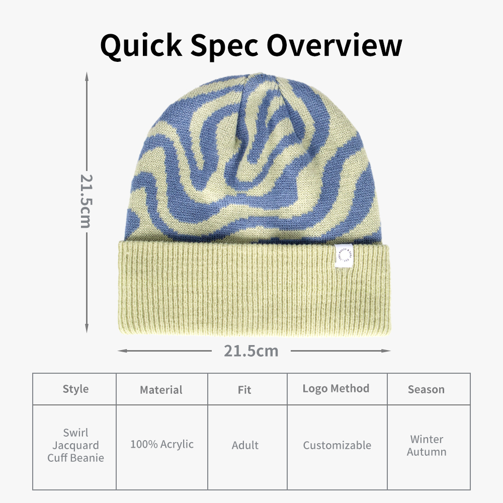 Swirl Jacquard Cuff Beanie