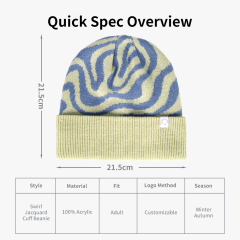 Swirl Jacquard Cuff Beanie