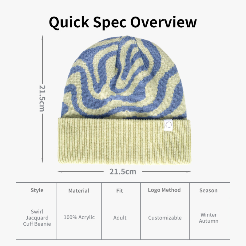 Swirl Jacquard Cuff Beanie
