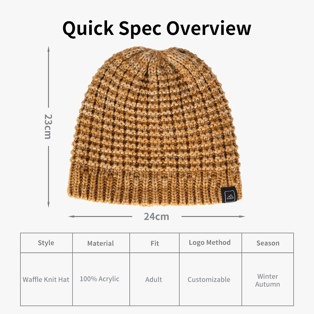 Marled Waffle Knit Beanie