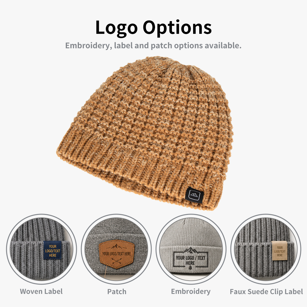 Marled Waffle Knit Beanie