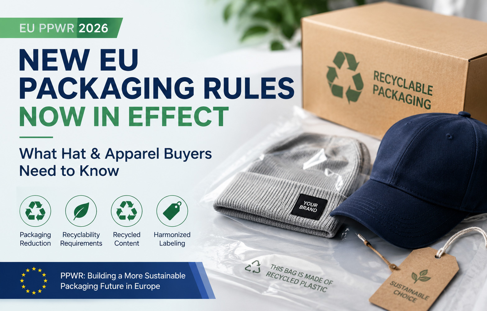 EU PPWR Packaging Rules Now Apply: What Hat and Apparel Buyers Need to Know
