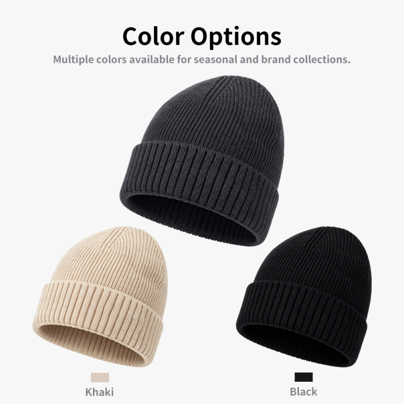 Merino Blend Ribbed Winter Beanie