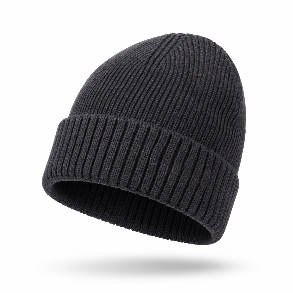 Merino Blend Ribbed Winter Beanie