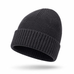 Merino Blend Ribbed Winter Beanie
