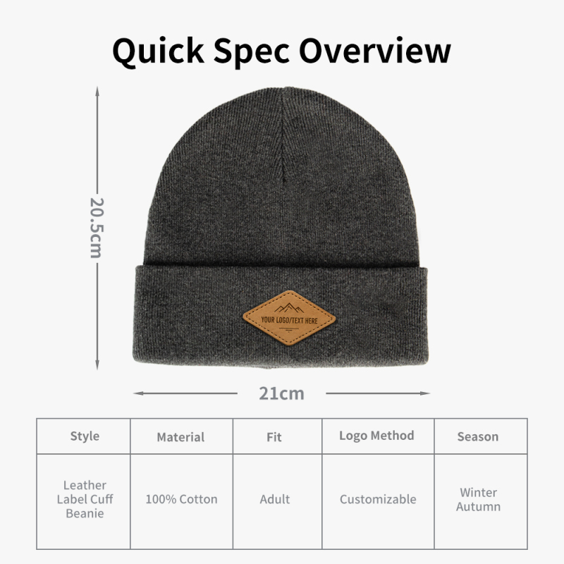 Cotton Cuff Cold Weather Beanie Hat