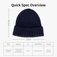 Recycled Rib Knit Beanie