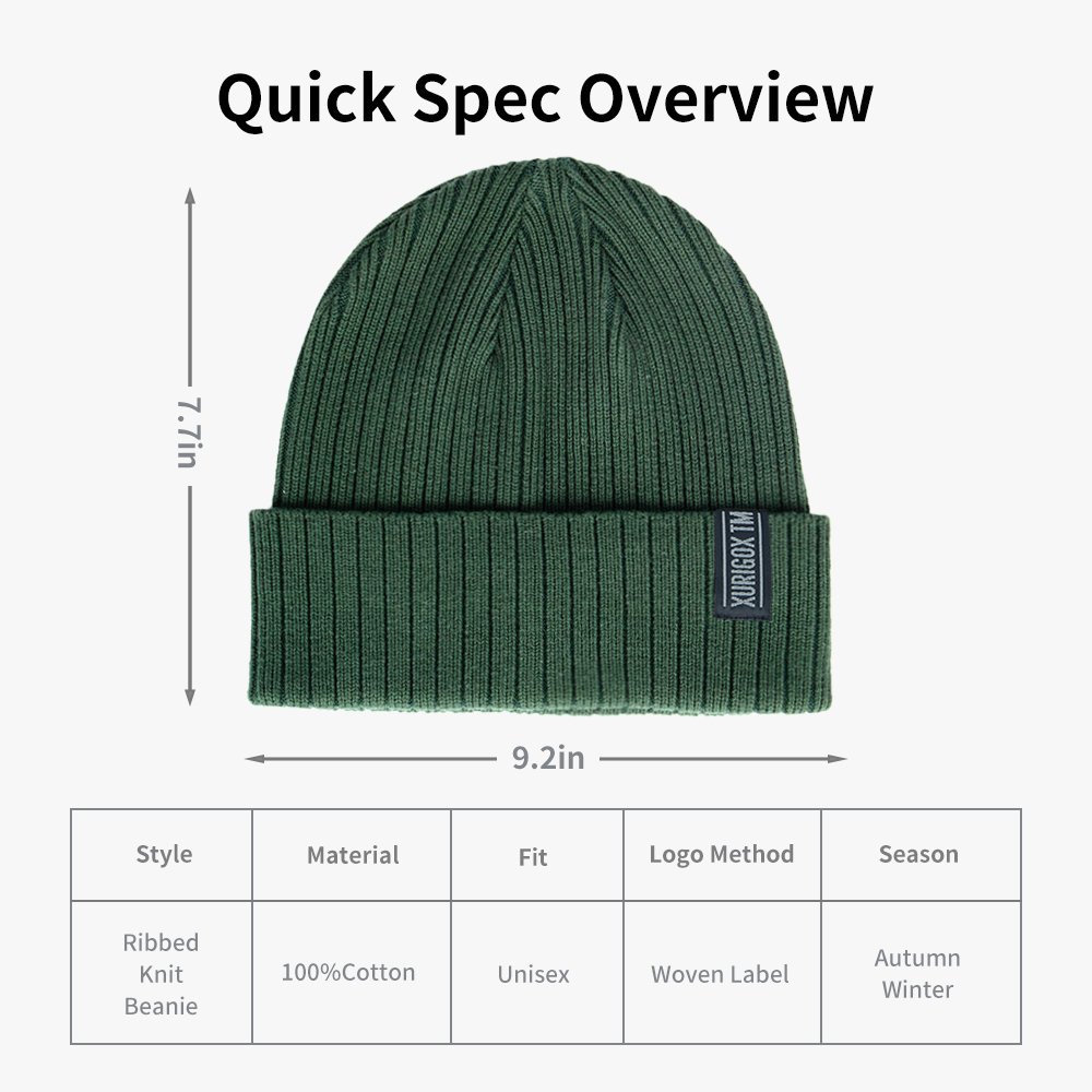 Fine Rib Cotton Beanie