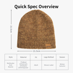 Heathered Wool Blend Beanie