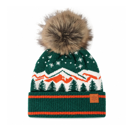 Christmas Tree Snowflake Jacquard Pom Beanie