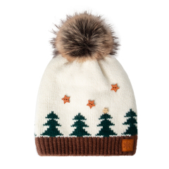 Christmas Tree Knit Beanie with Pom