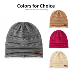 Textured Openwork Knit Beanie