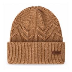 Cable Leaf Cuffed Knit Beanie