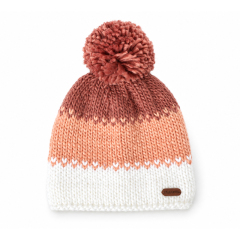 Three Tone Pom Beanie in Four Colors