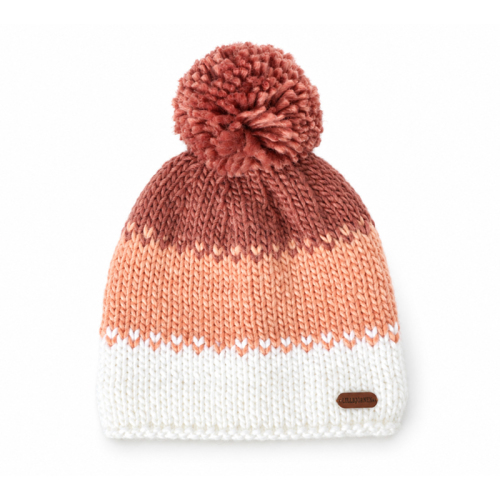 Three Tone Pom Beanie in Four Colors