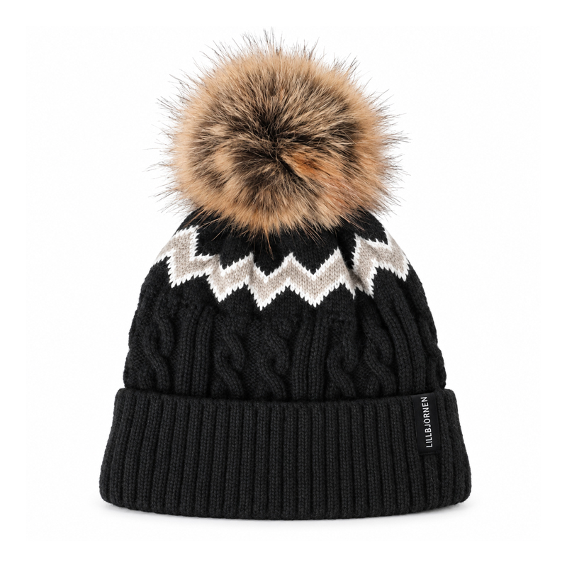 Zigzag Cable Knit Pom Beanie | Beanies.cn