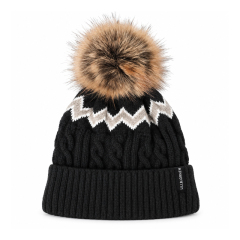 Zigzag Cable Knit Pom Beanie | Beanies.cn