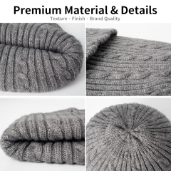 Heritage Cable Knit Beanie with Ribbed Cuff