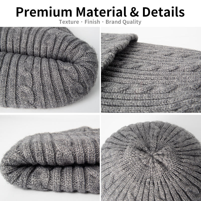 Heritage Cable Knit Beanie with Ribbed Cuff