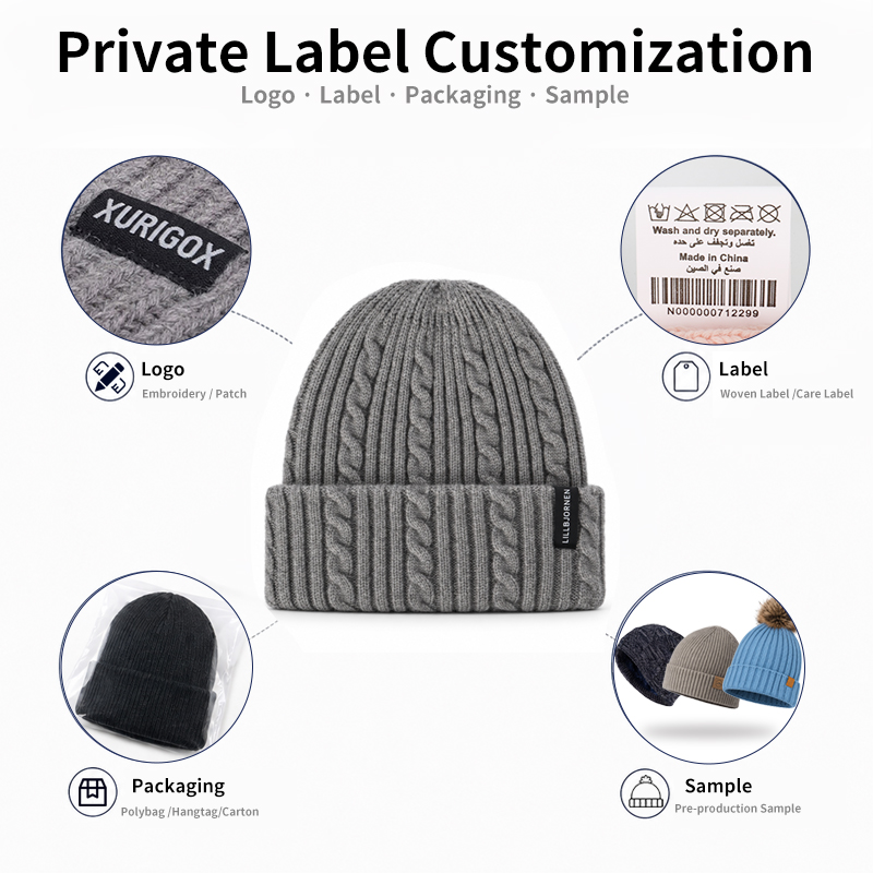 Heritage Cable Knit Beanie with Ribbed Cuff