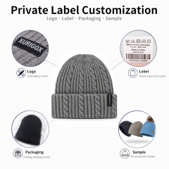 Heritage Cable Knit Beanie with Ribbed Cuff