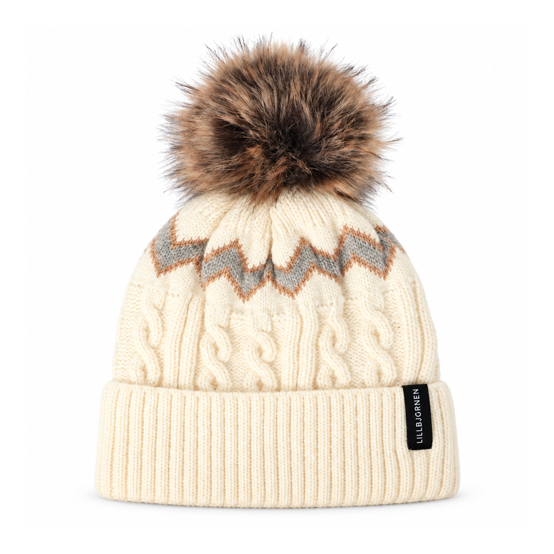 Zigzag Cable Knit Pom Beanie | Beanies.cn