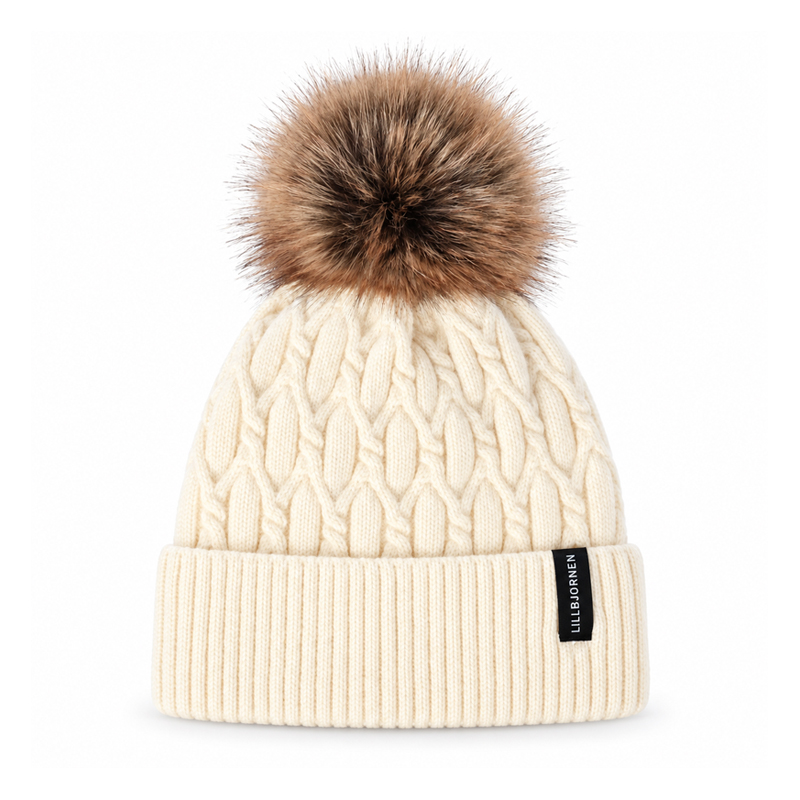 Solid Cable Knit Pom Beanie in Four Colors | Beanies.cn