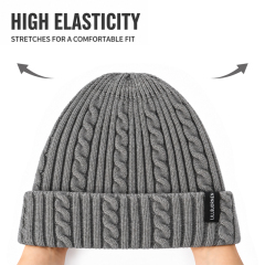 Heritage Cable Knit Beanie with Ribbed Cuff
