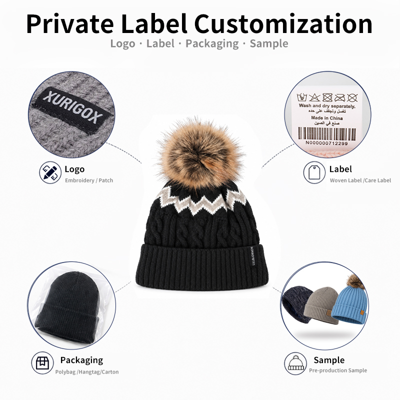 Zigzag Cable Knit Pom Beanie | Beanies.cn