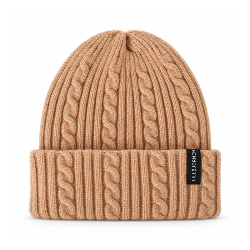 Heritage Cable Knit Beanie with Ribbed Cuff
