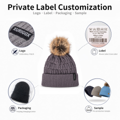 Solid Cable Knit Pom Beanie in Four Colors | Beanies.cn