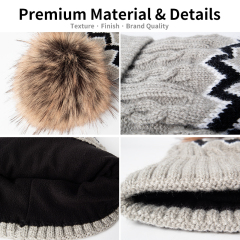 Zigzag Cable Knit Pom Beanie | Beanies.cn