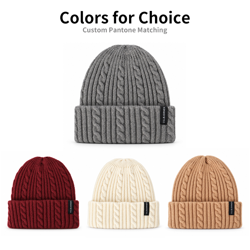 Heritage Cable Knit Beanie with Ribbed Cuff