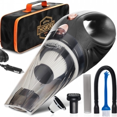 THISWORX Car Vacuum Cleaner - Portable, High Power, Handheld Vacuums w/ 3 Attachments, 16 Ft Cord & Bag - 12v, Auto Accessories Kit for Interior Detai