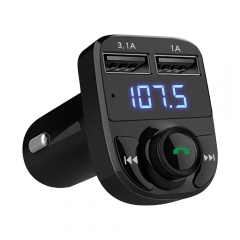 Handsfree Call Car Charger,Wireless Bluetooth FM Transmitter Radio Receiver,Dual USB Port Charger Compatible for All Smart phones