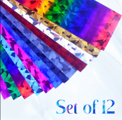 3sets=36pcs/Pack Reflective Mosaic Nail Art Transfer Foils Transfer Foils (1Set=12pcs)