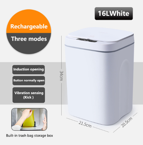 Rubbish Bin,Household USB Charging Smart Trash Can,Automatic Induction Dustbin with Lid,Home Intelligent Garbage for Kitchen