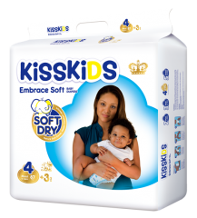 KISSKIDS SOFT DRY BABY DIAPERS JUMBO(L90)