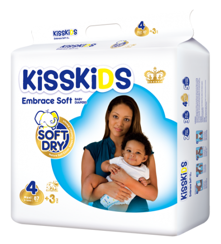 KISSKIDS SOFT DRY BABY DIAPERS JUMBO(L90)