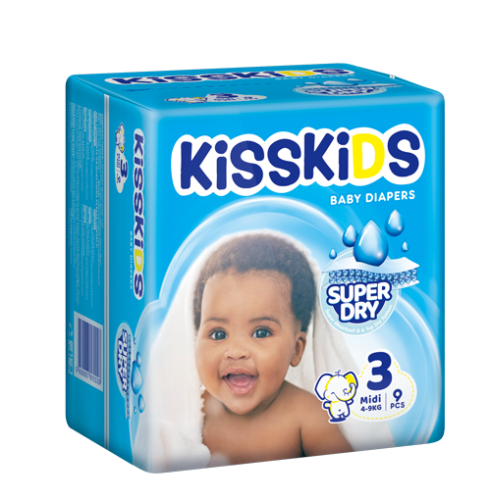 KISSKIDS SUPER DRY BABY DIAPERS SMALL (M9)