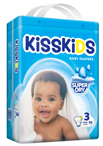 KISSKIDS SUPER DRY BABY DIAPERS JUMBO (M96)