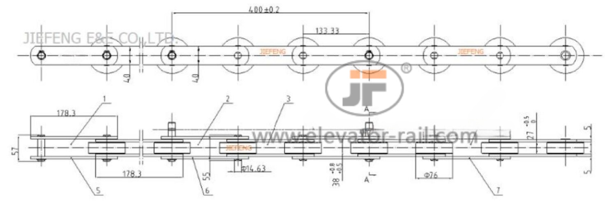 9300 Step Chain Drawing