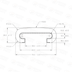 7539FWCX Rubber Handrail, 76*28mm