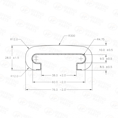 7539FWCX Rubber Handrail, 76*28mm